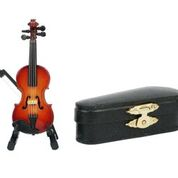 Geige mit Bogen, Standfuß & Geschenkbox 