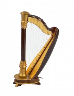 Deko Harfe Minitaur-Harfe für Musiker, Puppenhaus, Weihnachtsbaum, Dekoration, Zubehör als Magnet oder Hänger Magnet 