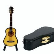 Deko Gitarre mit Standfuß & Geschenkbox, Minitaur-Gitarre für Musiker, Puppenhaus, Weihnachtsbaum, Dekoration, Zubehör 